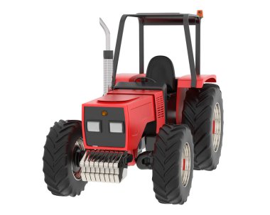 Tractor isolated on background. 3d rendering - illustration