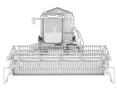 Hasatçı arka planda izole edilmiş. 3d görüntüleme - illüstrasyon