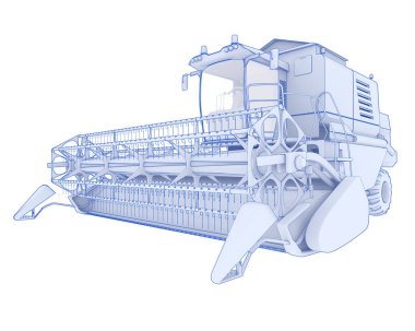 Hasatçı arka planda izole edilmiş. 3d görüntüleme - illüstrasyon