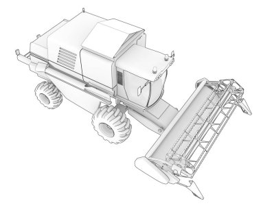 Hasatçı arka planda izole edilmiş. 3d görüntüleme - illüstrasyon