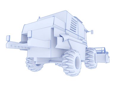 Hasatçı arka planda izole edilmiş. 3d görüntüleme - illüstrasyon