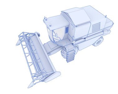 Hasatçı arka planda izole edilmiş. 3d görüntüleme - illüstrasyon