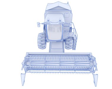 Hasatçı arka planda izole edilmiş. 3d görüntüleme - illüstrasyon