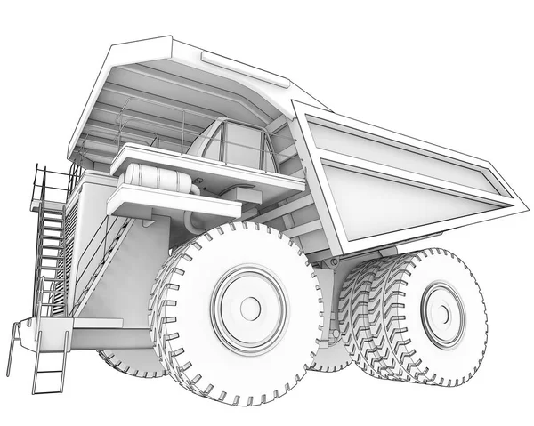 Гірнича Вантажівка Ізольована Фоні Візуалізація Ілюстрація — стокове фото