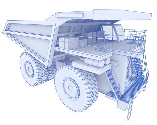 Mining Truck Isolated Background Rendering Illustration — Stockfoto