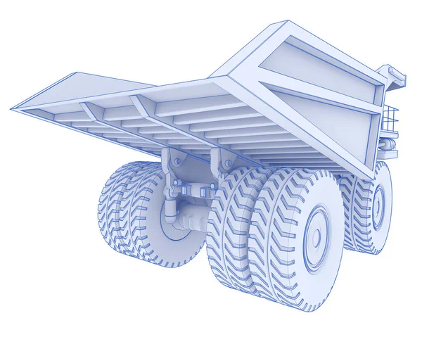 Mining Truck Isolated Background Rendering Illustration — Photo