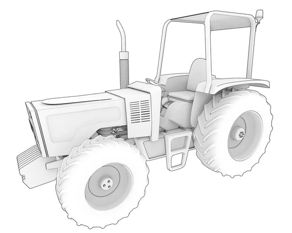 Tractor Isolated Background Rendering Illustration — Foto Stock