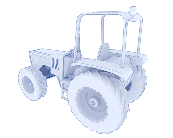 Tractor Isolated Background Rendering Illustration — Stok fotoğraf