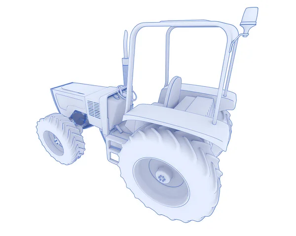 Tractor Isolated Background Rendering Illustration — Photo