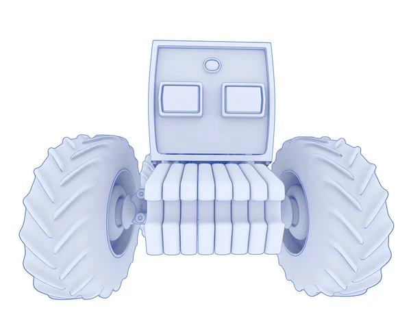 Tractor Isolated Background Rendering Illustration — Stok Foto