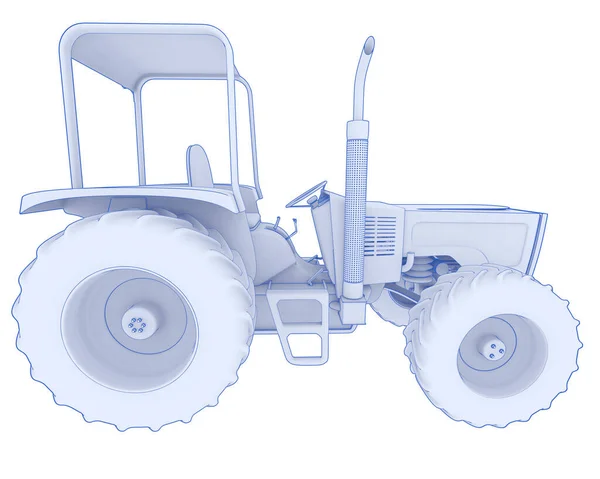 Tractor Isolated Background Rendering Illustration — Photo