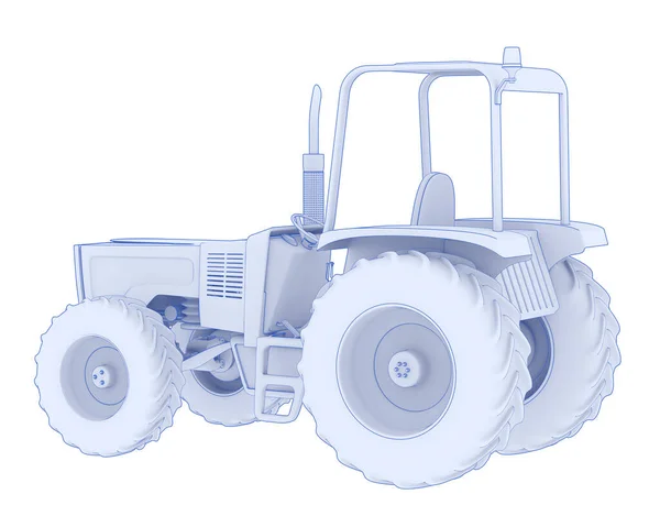 Tractor Isolated Background Rendering Illustration — Foto Stock