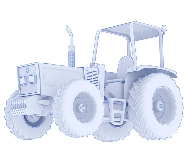 Tractor Isolated Background Rendering Illustration — Photo