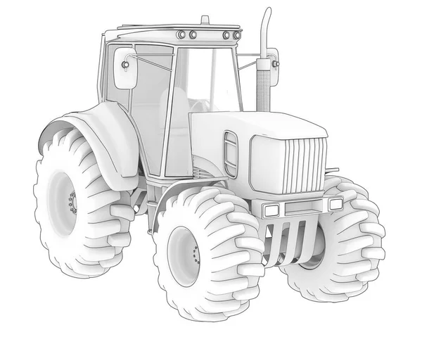 Duży Pojazd Rolniczy Odizolowany Tle Renderowanie Ilustracja — Zdjęcie stockowe