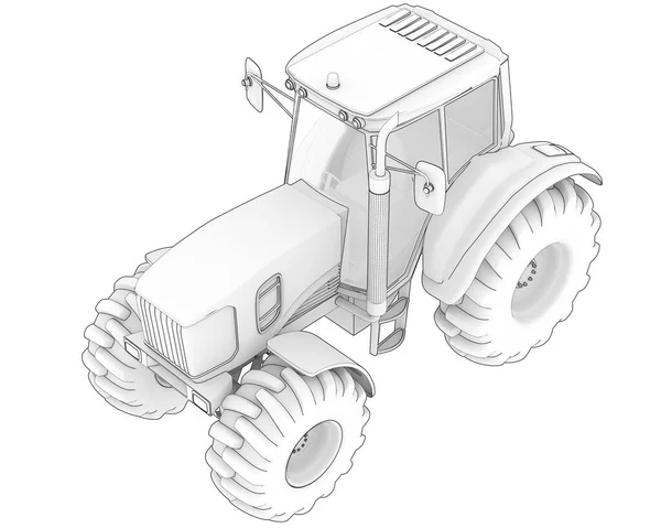 Большой Сельскохозяйственный Автомобиль Изолирован Заднем Плане Рендеринг Иллюстрация — стоковое фото
