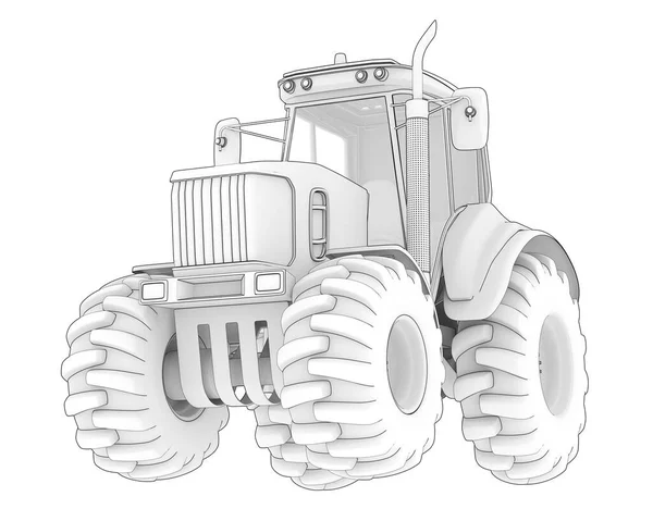 Big Farming Vehicle Isolated Background Rendering Illustration — 图库照片