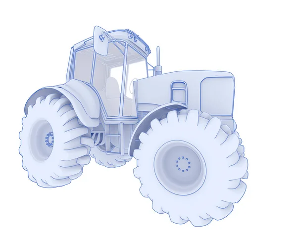 Big Farming Vehicle Isolated Background Rendering Illustration — 图库照片