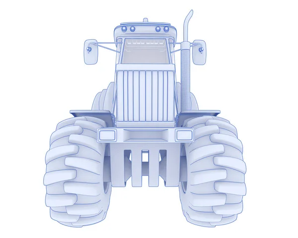 Big Farming Vehicle Isolated Background Rendering Illustration — 图库照片