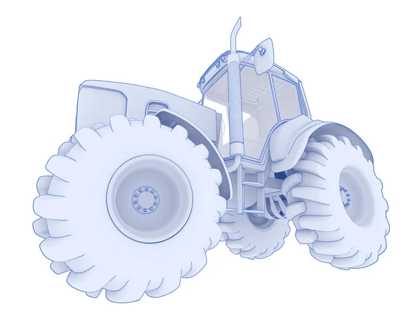 Big Farming Vehicle Isolated Background Rendering Illustration — 图库照片