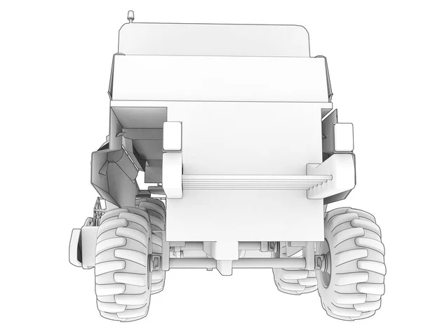 Kombajn Odizolowany Tle Renderowanie Ilustracja — Zdjęcie stockowe