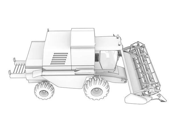 Harvester Geïsoleerd Achtergrond Weergave Illustratie — Stockfoto