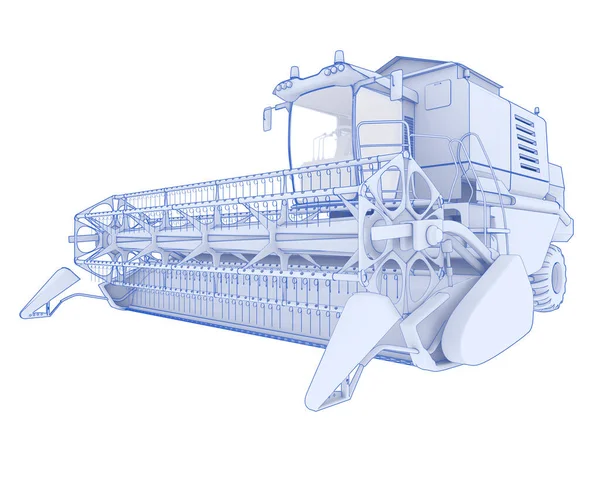 Skördare Isolerad Bakgrunden Återgivning Illustration — Stockfoto