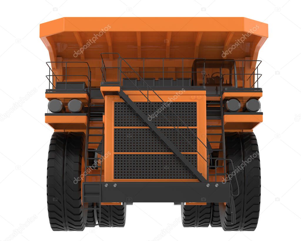 Mining truck isolated on background. 3d rendering - illustration