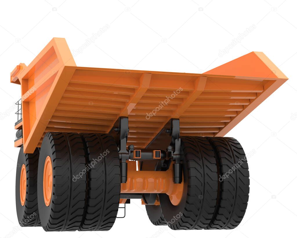 Mining truck isolated on background. 3d rendering - illustration