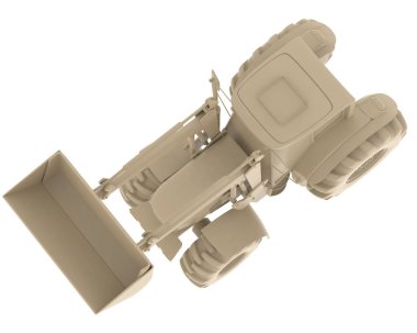 Kazıcı arka planda izole edildi. 3d görüntüleme - illüstrasyon