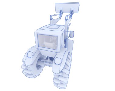 Kazıcı arka planda izole edildi. 3d görüntüleme - illüstrasyon