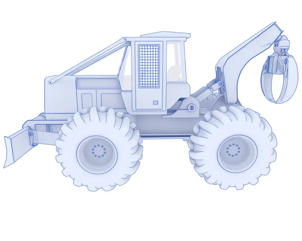 Skidder Isoleret Baggrund Rendering Illustration - Stock-foto