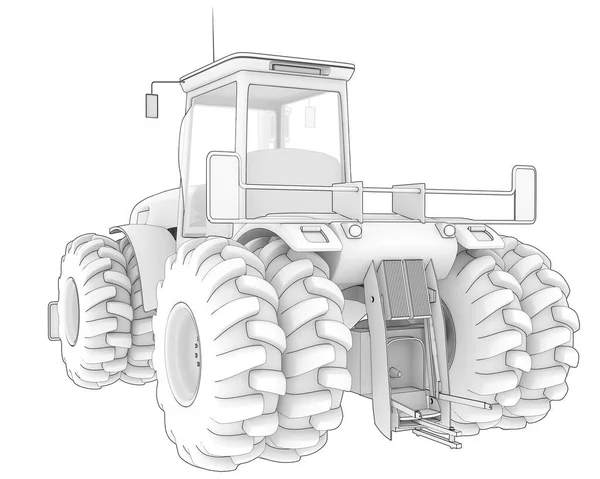 Large Tractor Isolated Background Rendering Illustration — Stock Photo, Image