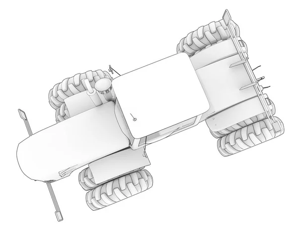 Großer Traktor Isoliert Hintergrund Darstellung Illustration — Stockfoto