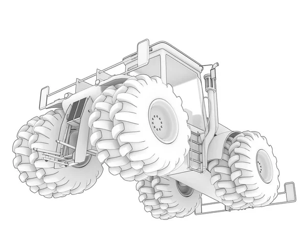 Large Tractor Isolated Background Rendering Illustration — Stock Photo, Image