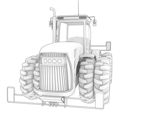 Stor Traktor Isolerad Bakgrunden Återgivning Illustration — Stockfoto