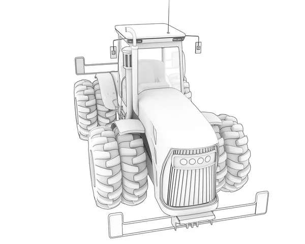 트랙터 배경에 고립되어 있습니다 렌더링 — 스톡 사진