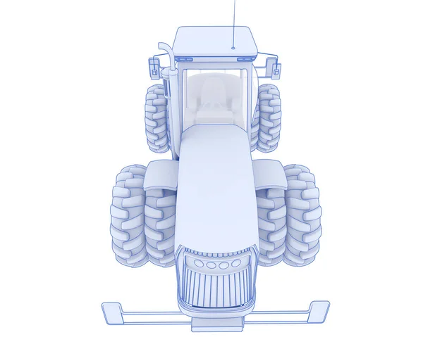 Gran Tractor Aislado Fondo Representación Ilustración — Foto de Stock