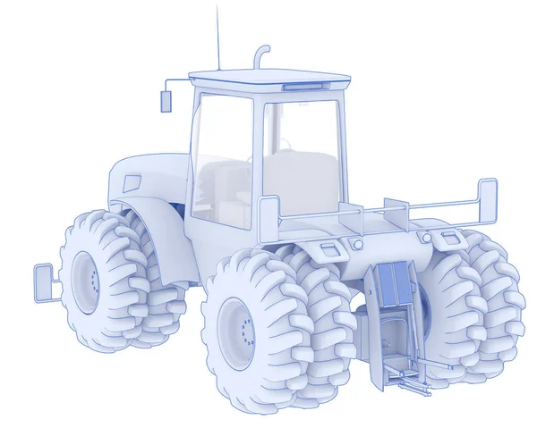 Large Tractor Isolated Background Rendering Illustration — Stock Photo, Image