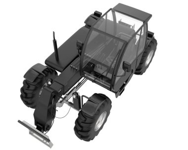 Arka planda izole edilmiş odun kesme makinesi. 3d görüntüleme - resimleme arka planda izole edildi. 3d görüntüleme - illüstrasyon