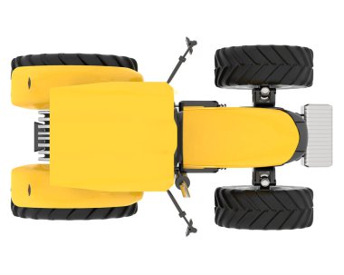 Büyük traktör arka planda izole edildi. 3d görüntüleme - illüstrasyon