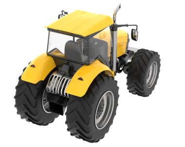 Büyük traktör arka planda izole edildi. 3d görüntüleme - illüstrasyon