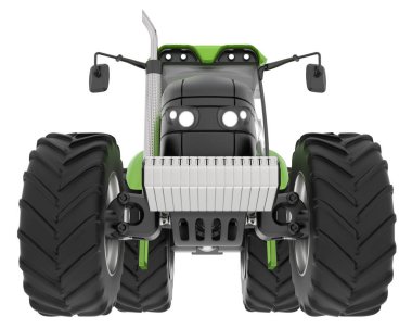 Büyük traktör arka planda izole edildi. 3d görüntüleme - illüstrasyon