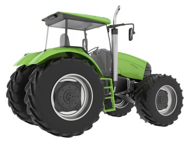 Büyük traktör arka planda izole edildi. 3d görüntüleme - illüstrasyon