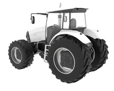 Büyük traktör arka planda izole edildi. 3d görüntüleme - illüstrasyon