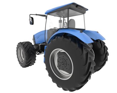 Büyük traktör arka planda izole edildi. 3d görüntüleme - illüstrasyon