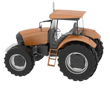 Büyük traktör arka planda izole edildi. 3d görüntüleme - illüstrasyon