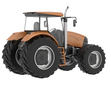 Büyük traktör arka planda izole edildi. 3d görüntüleme - illüstrasyon