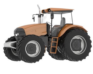 Büyük traktör arka planda izole edildi. 3d görüntüleme - illüstrasyon