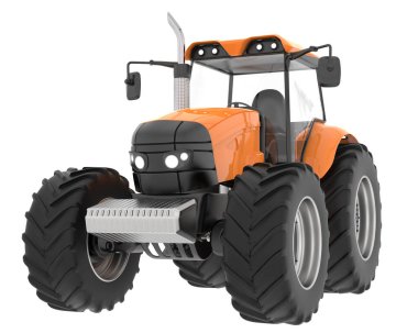 Büyük traktör arka planda izole edildi. 3d görüntüleme - illüstrasyon