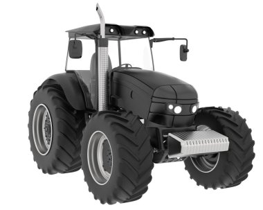 Büyük traktör arka planda izole edildi. 3d görüntüleme - illüstrasyon